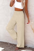 Smocked Wide Waistband High Waist Wide Leg Pants